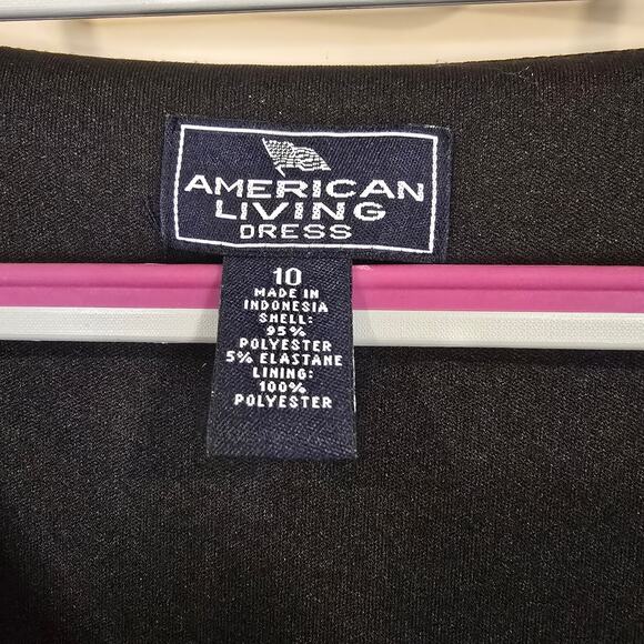 Women's American Living Dress Black V-Neck Sleeveless Sheath Dress | Size 10 - Picture 8 of 8